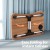 Artiss Foldable Laptop Desk Table 60x40cm Oak MDF, Portable Adjustable Lap Tray with Cup Holder and Device Slot