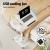 Artiss 360° Rotating Laptop Desk with USB Cooler, Adjustable Height & Tilt, Steel Frame, 60cm, White, Mobile Stand