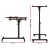 Artiss Walnut Laptop Desk with 360° Rotation, Adjustable Height & Lockable Wheels - 60cm MDF Mobile Table Stand