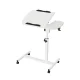 Artiss 60CM White Laptop Desk Table with Fan Cooling | 360° Rotating Stand, Adjustable Height & Tilt | Mobile Workspace