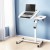 Artiss 60CM White Laptop Desk Table with Fan Cooling | 360° Rotating Stand, Adjustable Height & Tilt | Mobile Workspace