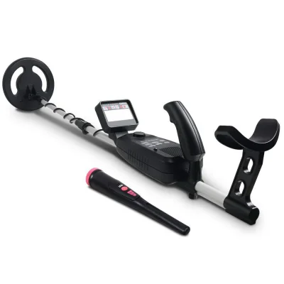 Weisshorn Metal Detector Kit 180mm Deep LCD Screen, Waterproof Pinpointer, Adjustable Shaft, Headphones Included