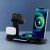 Devanti 4-in-1 15W Wireless Charger Station for iPhone, iWatch, AirPods - Safe, Rotatable, Black, ABS+PC, 23x