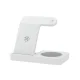 Devanti 4-in-1 Wireless Charger Dock White, Fast 15W Charging Station for Phone, iWatch, Airpods, USB, Foldable Design
