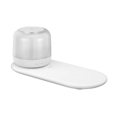 Devanti 3-in-1 Wireless Charger 15W Fast Charging Bluetooth Speaker RGB Night Light ABS PC 21cm x 9.5cm White