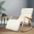 Artiss Beige Bentwood Rocking Armchair with Adjustable Footrest, 100% Cotton Cover, Durable Birch Plywood, 100x67x90cm