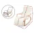 Artiss Beige Bentwood Rocking Armchair with Adjustable Footrest, 100% Cotton Cover, Durable Birch Plywood, 100x67x90cm