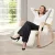 Artiss Beige Bentwood Rocking Armchair with Adjustable Footrest, 100% Cotton Cover, Durable Birch Plywood, 100x67x90cm