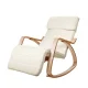 Artiss Beige Bentwood Rocking Armchair with Adjustable Footrest, 100% Cotton Cover, Durable Birch Plywood, 100x67x90cm