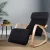 Artiss Black Rocking Armchair with Footrest - Birch Wood, 100% Cotton, Adjustable, 100x67x90cm, Modern Design
