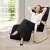 Artiss Black Rocking Armchair with Footrest - Birch Wood, 100% Cotton, Adjustable, 100x67x90cm, Modern Design