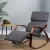 Artiss Bentwood Rocking Armchair with Adjustable Footrest, Charcoal Birch Plywood Frame, 122x59x100cm, 4cm Cushion