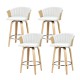 Artiss Ricardo Bar Stools, Bentwood & PU Leather, 66cm Seat Height, White, Set of 4 - Swivel & Contemporary Design Artiss Ricardo Bar Stools, Bentwood & PU Leather, 66cm Seat Height, White, Set of 4 - Swivel & Contemporary Design
