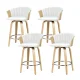 Artiss Ricardo Bar Stools, Bentwood & PU Leather, 66cm Seat Height, White, Set of 4 - Swivel & Contemporary Design