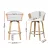 Artiss Ricardo Bar Stools, Bentwood & PU Leather, 66cm Seat Height, White, Set of 4 - Swivel & Contemporary Design