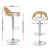 Artiss Bar Stools, PU Leather, Adjustable, White, 42.5x46x75.5-95.5cm, Elegant Wood Grain, Contemporary Design