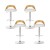 Artiss Bar Stools, PU Leather, Adjustable, White, 42.5x46x75.5-95.5cm, Elegant Wood Grain, Contemporary Design