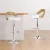 Artiss Bar Stools, PU Leather, Adjustable, White, 42.5x46x75.5-95.5cm, Elegant Wood Grain, Contemporary Design