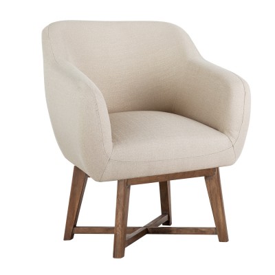 Artiss Fabric Tub Lounge Armchair, Faux Linen, 67x70x82cm, Beige - Modern Comfort with Solid Rubber Wood Base Artiss Fabric Tub Lounge Armchair, Faux Linen, 67x70x82cm, Beige - Modern Comfort with Solid Rubber Wood Base