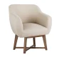 Artiss Fabric Tub Lounge Armchair, Faux Linen, 67x70x82cm, Beige - Modern Comfort with Solid Rubber Wood Base
