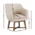 Artiss Fabric Tub Lounge Armchair, Faux Linen, 67x70x82cm, Beige - Modern Comfort with Solid Rubber Wood Base