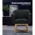 Artiss Aston Tub Accent Chair, Faux Linen, Charcoal, 67x70x82cm, High Resilience Foam, Criss-Cross Base, 1-Year Warranty