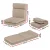 Artiss 2X Floor Chair Sofa Linen Beige - 5 Reclining Positions, Foldable Design, Faux Linen Fabric, 122cm x 50cm x 14cm