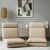 Artiss 2X Floor Chair Sofa Linen Beige - 5 Reclining Positions, Foldable Design, Faux Linen Fabric, 122cm x 50cm x 14cm