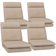 Artiss 4X Floor Chair Sofa in Linen Beige - Versatile Recliner with 5 Positions, Durable Steel Frame, Easy Storage