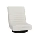 Artiss Floor Lounge Sofa - White Foldable Swivel Chair, Faux Linen, 360° Rotatable, High Resilience Cushion, 45x55x57cm