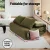 Artiss Adjustable 2-Seater Floor Lounge Sofa Bed, Green Corduroy, Foldable Design, 6-Level Support, Cat-Ear Style