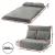 Artiss Foldable 2-Seater Floor Lounge Sofa Bed, Grey Corduroy, Adjustable 6-Level Back & Leg Support, Compact Design