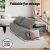 Artiss Foldable 2-Seater Floor Lounge Sofa Bed, Grey Corduroy, Adjustable 6-Level Back & Leg Support, Compact Design