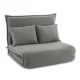 Artiss Foldable 2-Seater Floor Lounge Sofa Bed, Grey Corduroy, Adjustable 6-Level Back & Leg Support, Compact Design