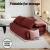 Artiss Foldable Floor Lounge Sofa Bed - 2 Seater, Adjustable, Corduroy Fabric, Orange, Cat-Ear Edge, No Assembly Needed