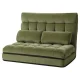 Artiss Green 2-Seater Lounge Sofa Bed - Adjustable, Faux Linen, Steel Frame, High Resilience Foam, Easy Storage