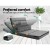 Artiss Lounge Sofa Bed, Faux Linen Fabric, 2-Seater, Grey, 167x95x13cm, Adjustable Comfort, Easy Storage