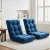 Artiss 2PCS Adjustable Floor Lounge Sofa Bed - Navy Flannel, 14 Positions, High Resilience Foam, Sturdy Steel Frame Artiss 2PCS Adjustable Floor Lounge Sofa Bed - Navy Flannel, 14 Positions, High Resilience Foam, Sturdy Steel Frame