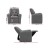 Keezi Kids Recliner Chair - Grey Linen Fabric, 65x42x61cm, Plush 9cm Foam, Built-in Cup Holder, Sturdy Metal Frame