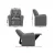 Keezi Kids Recliner Chair - Grey Linen Fabric, 65x42x61cm, Plush 9cm Foam, Built-in Cup Holder, Sturdy Metal Frame