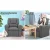 Keezi Kids Recliner Chair - Grey Linen Fabric, 65x42x61cm, Plush 9cm Foam, Built-in Cup Holder, Sturdy Metal Frame