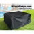 Gardeon 4 Seater Outdoor Sofa Set - Black Rattan, Steel Frame, Tempered Glass Table, Cushions, Storage Cover Included