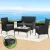 Gardeon 4 Seater Outdoor Sofa Set - Black Rattan, Steel Frame, Tempered Glass Table, Cushions, Storage Cover Included