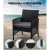 Gardeon 4PCS Black Wicker Outdoor Sofa Set with Harp Design, Cushions & Table - UV-Resistant, Indoor/Outdoor Use