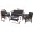 Gardeon 4PCS Outdoor Rattan Sofa Set - PE Wicker, Steel Frame, Dark Grey, with Storage Cover & Tempered Glass Table Gardeon 4PCS Outdoor Rattan Sofa Set - PE Wicker, Steel Frame, Dark Grey, with Storage Cover & Tempered Glass Table