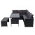 Gardeon 8-Seater Outdoor Sofa Dining Set – Black Wicker, Steel Frame, UV & Weather Resistant, Cushioned Comfort