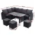 Gardeon 9-Seater Outdoor Sofa Dining Set, Black PE Wicker, Steel Frame, UV & Weather Resistant, Cushions, Glass Table