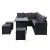Gardeon 9-Seater Outdoor Sofa Dining Set, Black PE Wicker, Steel Frame, UV & Weather Resistant, Cushions, Glass Table