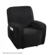 Artiss Recliner Chair Cover Velvet 1-Seater Black - Luxurious Comfort, Anti-Slip, Machine Washable, Easy Fit