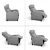 Artiss Fabric Reclining Armchair, Metal Structure, Grey, 102x69x65cm - Ultimate Comfort with Adjustable Recline